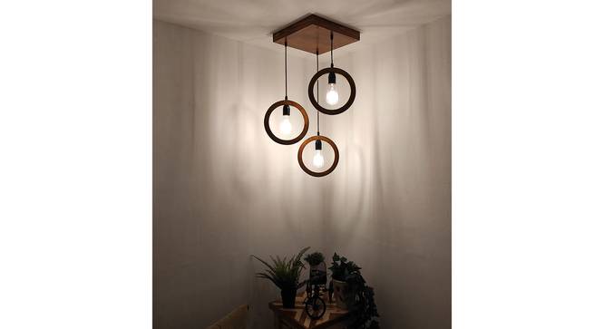 Halo Brown Solid Wood Cluster Hanging Light (Brown) by Urban Ladder - - 