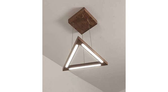 Trine Brown Solid Wood Single Hanging Light (Brown) by Urban Ladder - - 