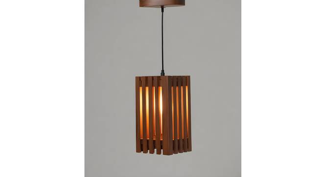 Elegant Brown Solid Wood Single Hanging Light (Brown) by Urban Ladder - - 
