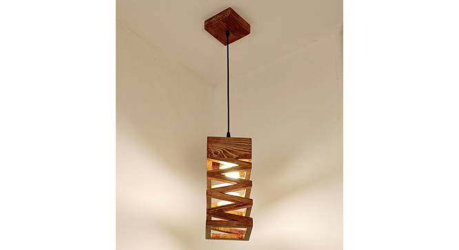 Wiggle Brown Solid Wood Single Hanging Light (Brown) by Urban Ladder - - 