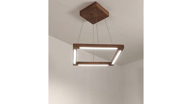 Atrium Brown Solid Wood Single Hanging Light (Brown) by Urban Ladder - - 