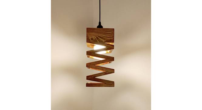 Wiggle Brown Solid Wood Single Hanging Light (Brown) by Urban Ladder - - 