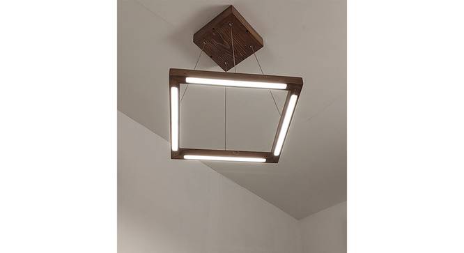 Atrium Brown Solid Wood Single Hanging Light (Brown) by Urban Ladder - - 