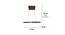 Atrium Brown Solid Wood Single Hanging Light (Brown) by Urban Ladder - Dimension - 984103