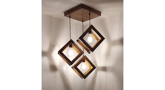Rhombus Brown Solid Wood Cluster Hanging Light (Brown) by Urban Ladder - - 