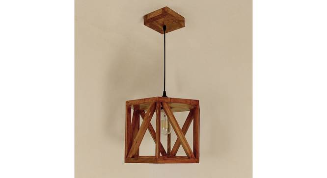 Symmetric Brown   Solid Wood Single Hanging Light (Brown) by Urban Ladder - - 