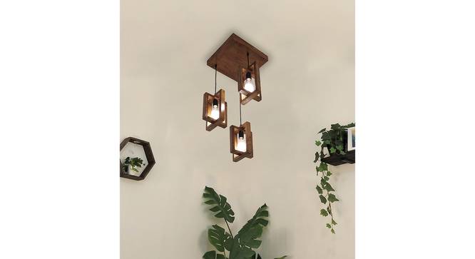 Gyro Brown Solid Wood Cluster Hanging Light (Brown) by Urban Ladder - - 