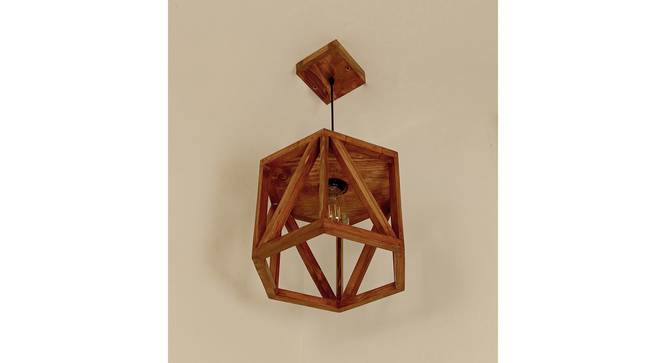 Symmetric Brown   Solid Wood Single Hanging Light (Brown) by Urban Ladder - - 