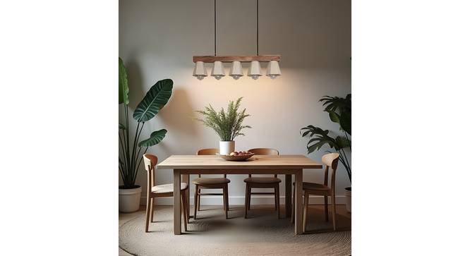 Hexa Brown Solid Wood Cluster Hanging Light (Brown) by Urban Ladder - - 