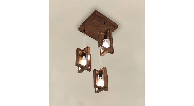 Gyro Brown Solid Wood Cluster Hanging Light (Brown) by Urban Ladder - - 