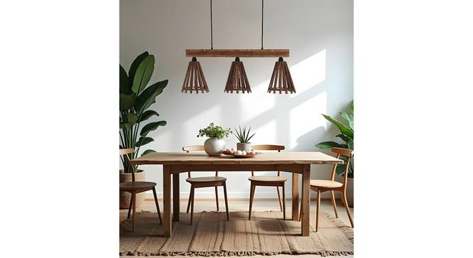 Funnel 3 Series Brown Solid Wood Cluster Hanging Light (Brown) by Urban Ladder - - 