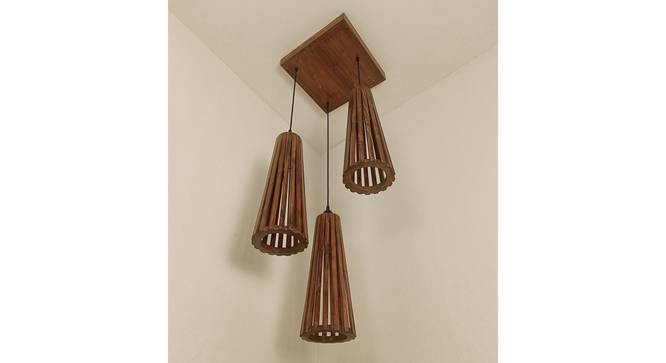 Billet Brown Solid Wood Cluster Hanging Light (Brown) by Urban Ladder - - 