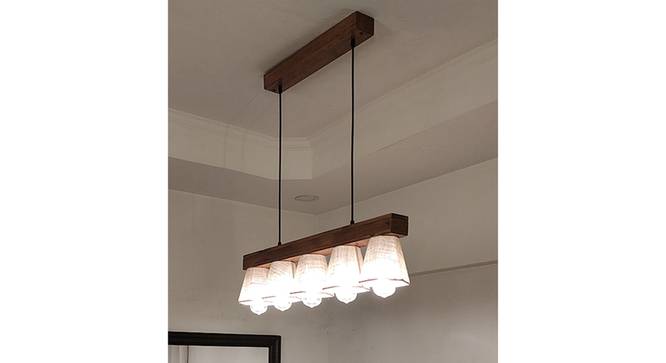 Hexa Brown Solid Wood Cluster Hanging Light (Brown) by Urban Ladder - - 