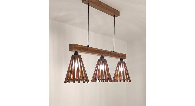 Funnel 3 Series Brown Solid Wood Cluster Hanging Light (Brown) by Urban Ladder - - 