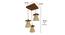 Propel Brown Solid Wood Cluster Hanging Light (Brown) by Urban Ladder - Dimension - 984298