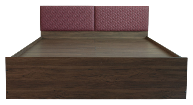 viveka Engwitheered Wood Bed gi Walnut Fwithish (Walnut Finish, Queen Bed Size, Box Storage Type) by Urban Ladder - - 