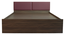 viveka Engwitheered Wood Bed gi Walnut Fwithish (Walnut Finish, Queen Bed Size, Box Storage Type) by Urban Ladder - - 