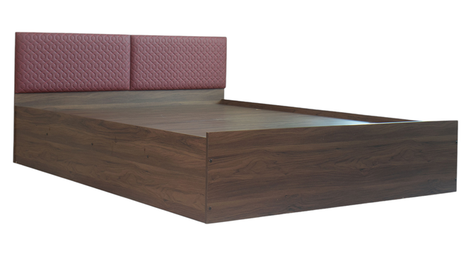 viveka Engwitheered Wood Bed gi Walnut Fwithish (Walnut Finish, Queen Bed Size, Box Storage Type) by Urban Ladder - - 
