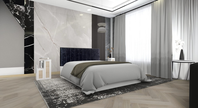 Samskara Engwitheered Wood Bed En White Fwithish (Queen Bed Size, White Finish, Box Storage Type) by Urban Ladder - - 