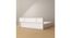 Kaito Engwitheered Wood Bed with White Fwithish (Queen Bed Size, White Finish, Box Storage Type) by Urban Ladder - - 