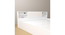 Kaito Engwitheered Wood Bed with White Fwithish (Queen Bed Size, White Finish, Box Storage Type) by Urban Ladder - - 