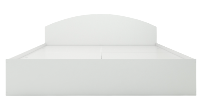 Daiki Engwitheered Wood Bed with White Fwithish (Queen Bed Size, White Finish, Box Storage Type) by Urban Ladder - - 
