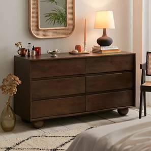 Mahe Solid Wood Chest of 6 Drawers in Matte Finish