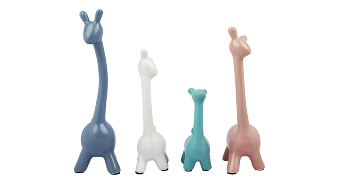 Set Of 4 Graceful Giraffe Showpieces (Multi) by Urban Ladder - - 