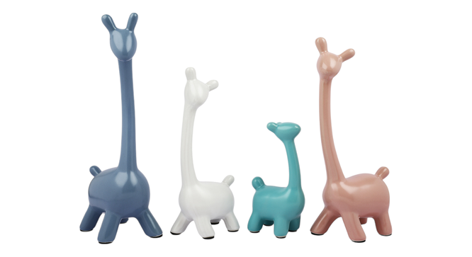 Set Of 4 Graceful Giraffe Showpieces (Multi) by Urban Ladder - - 