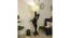 Woods Wooden Floor Lamp with Brown Base and Jute Fabric Lampshade (Brown) by Urban Ladder - - 