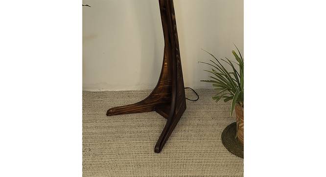 Lucas Wooden Floor Lamp with Brown Base and Jute Fabric Lampshade (Brown) by Urban Ladder - - 