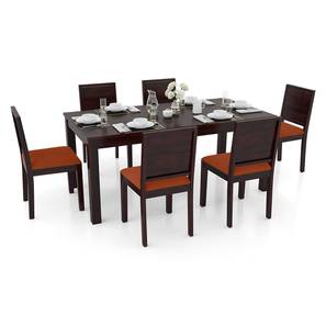 All 6 Seater Dining Table Sets In Jaipur Design Arabia - Oribi 6 Seater Dining Table Set (Mahogany Finish, Burnt Orange)