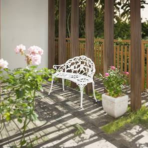 Metal Balcony Chairs Design Rose Bench (White)