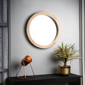 All Wall Decor In Noida Design Brown Solid Wood Round Wall Mirror