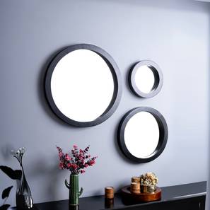 All Wall Decor In Noida Design Black Solid Wood Round Wall Mirror
