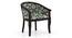 Florence Armchair (Mahogany Finish, Blue Floral Damask Print) by Urban Ladder - - 