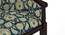 Florence Armchair (Mahogany Finish, Blue Floral Damask Print) by Urban Ladder - - 