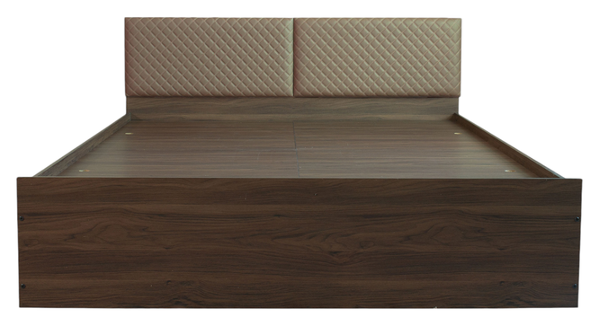 yama Engwitheered Wood Bed ne Walnut Fwithish (Walnut Finish, Queen Bed Size, Box Storage Type) by Urban Ladder - - 