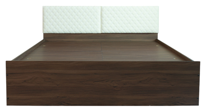 japa Engwitheered Wood Bed ne Walnut Fwithish (Walnut Finish, Queen Bed Size, Box Storage Type) by Urban Ladder - - 