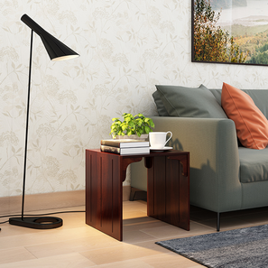 Bedroom Furniture In Ahmednagar Design U Solid Wood Bedside Table in Walnut Finish