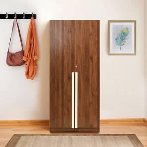 Cupboards In Bangalore Design Engineered Wood Door Wardrobe Without Mirror in Columbian Walnut Finish