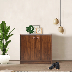 Shoe Rack In Gandipet Design Engineered Wood Shoe Rack in Columbian Walnut Finish