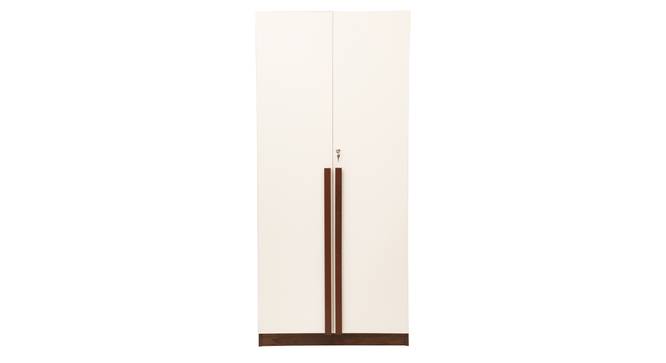 riyab engineered wood wardrobe (Two Door, Frosty White & Columbian Walnut Finish) by Urban Ladder - - 