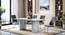 Nova Faux Marble 6 Seater Dining Table With Set Of 6 Ingrid Dining Chair In Drak Grey Fabric (Dark Grey, Faux White Marble Finish) by Urban Ladder - - 987223