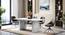 Nova Faux Marble 6 Seater Dining Table With Set Of 6 Doris Chairs (Dark Grey, Faux White Marble Finish) by Urban Ladder - - 987231