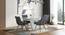 Caribu Glass 4 To 6 Seater Extendable Dining Table With Set Of 4 Megan Swivel Dining Chair (Beige, White High Gloss Finish) by Urban Ladder - - 987234
