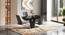 Caribu 4 To 6 Extendable Dining Table, Finish - Black Marble Color High Gloss With Set Of 4 Ingrid Dining Chairs (Dark Grey, Black High Gloss Finish) by Urban Ladder - - 