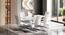 Caribu 4 To 6 Extendable Dining Table, Finish - White Marble Color High Gloss With Set Of 6 Ingrid White Leatherette Dining Chairs (White High Gloss Finish, White Leatherette) by Urban Ladder - - 987282