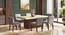 Gabriele Onyx 6 Seater Pedestal Dining Table With Set of 6 Ludo Dining Chairs (Teak Finish, Shitake Beige) by Urban Ladder - - 987304