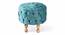 Louisville Acacia Wood Accent Round Pouf Stool in Turquoise (Blue) by Urban Ladder - - 